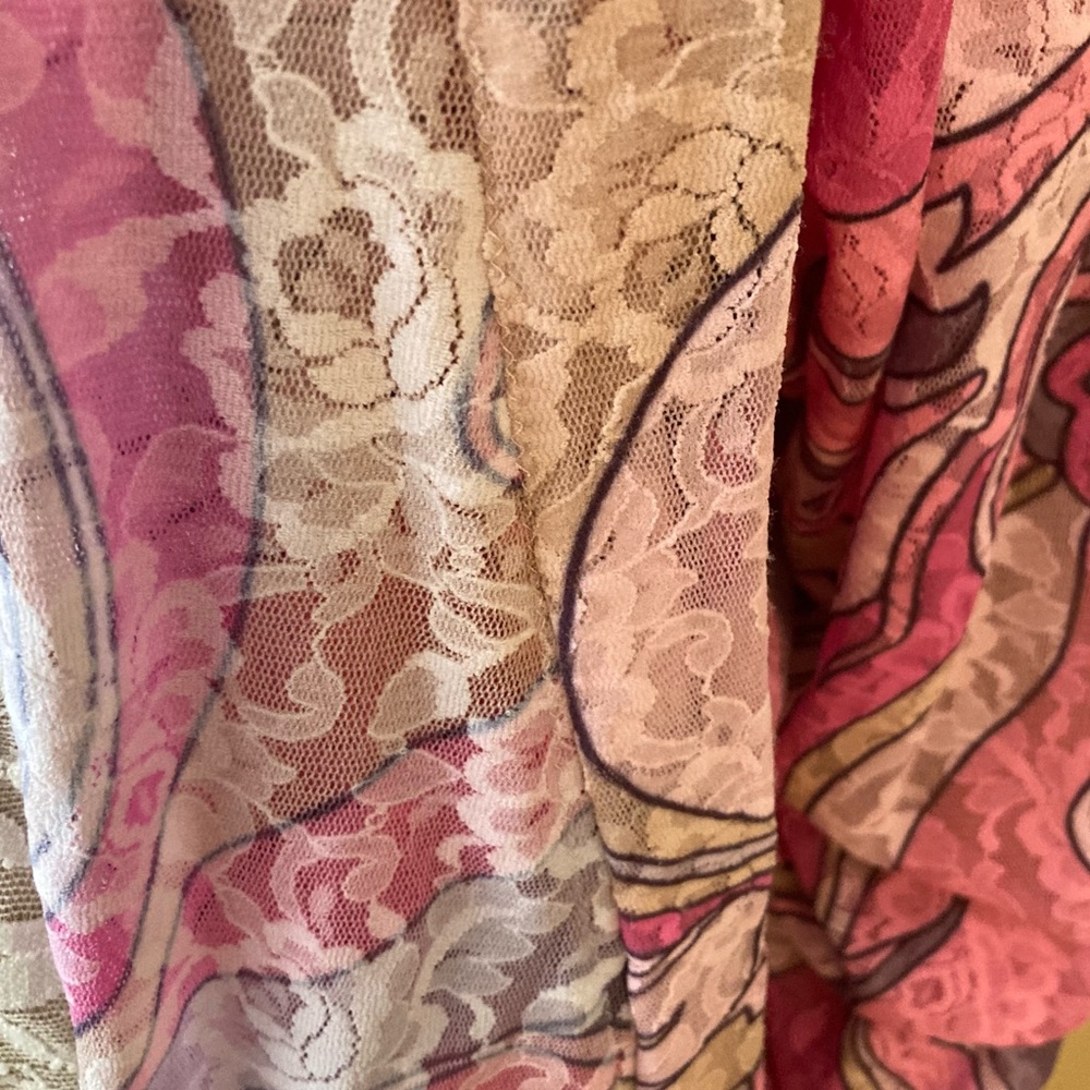 Floral Abstract Lace Lined Robe NWT - Picture 8 of 11